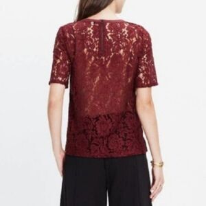 Madewell Burgundy Lace Top Blouse Size Medium